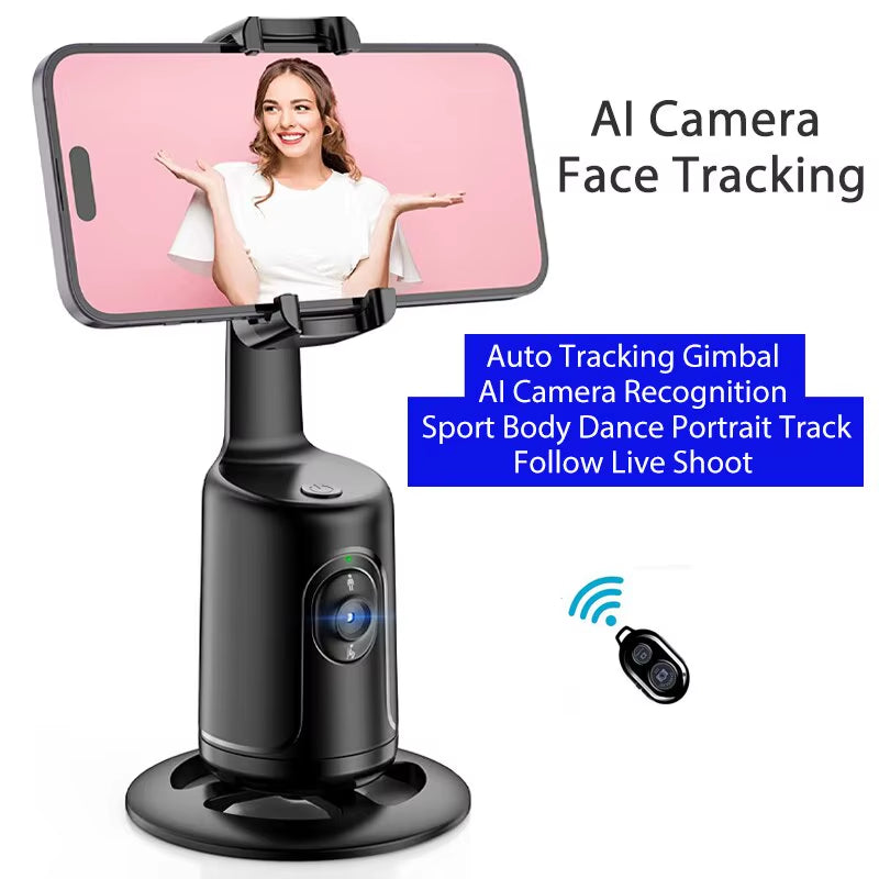 AI-Powered Auto Tracking Gimbal Camera with 360° Rotation – Smart Face and Body Tracking for Effortless Live Streaming