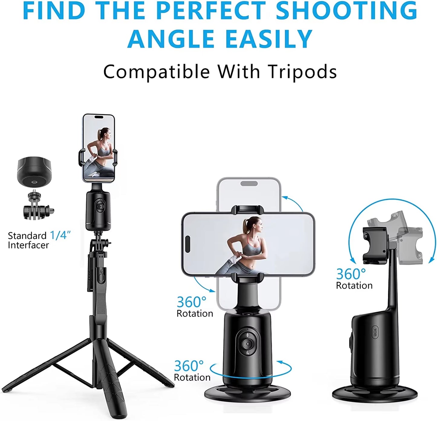 AI-Powered Auto Tracking Gimbal Camera with 360° Rotation – Smart Face and Body Tracking for Effortless Live Streaming